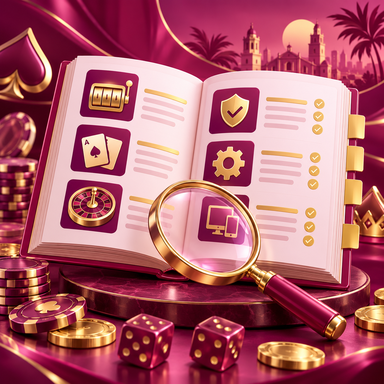Gold research tools and an open magenta guide to platform features