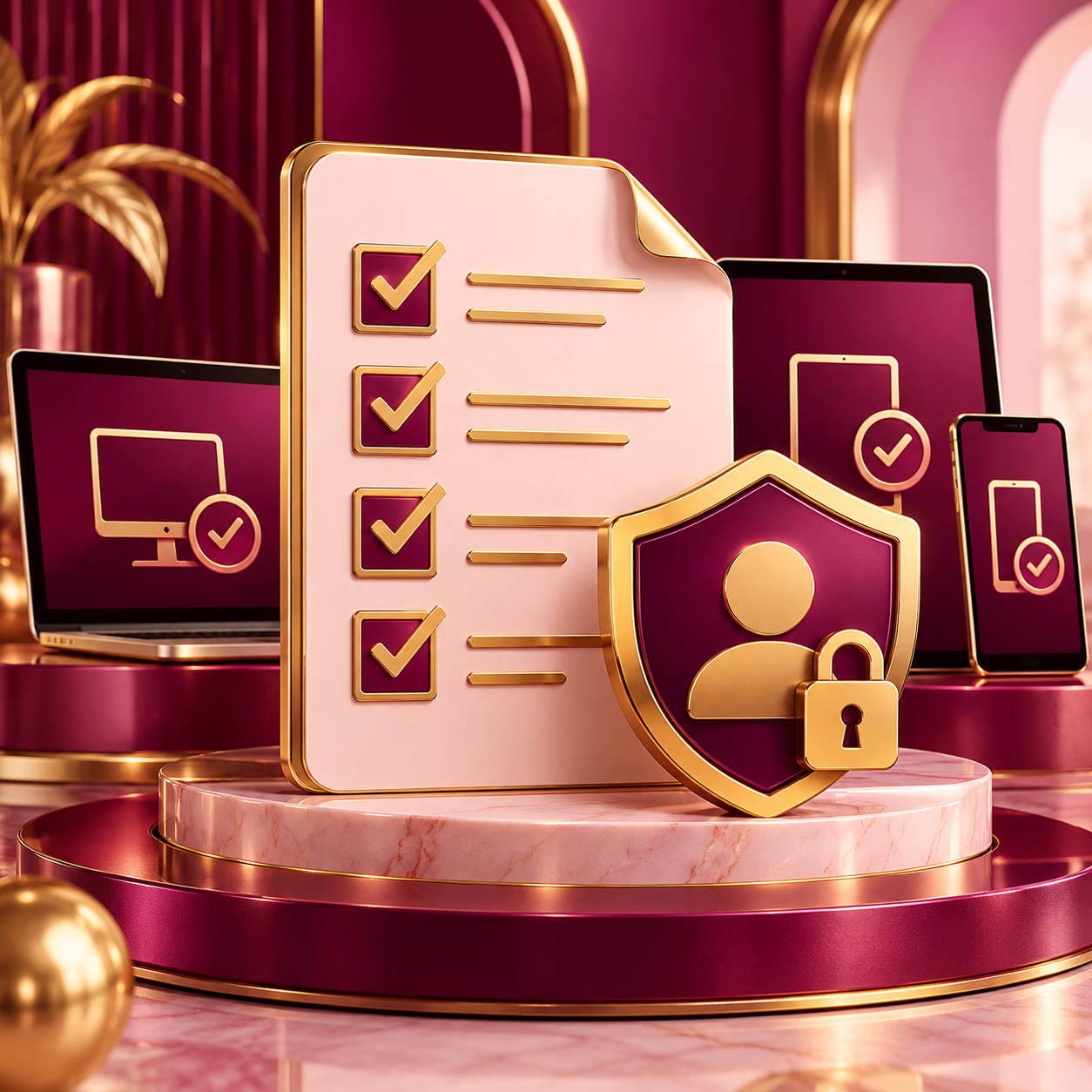 Protected account and gold checklist illustrating identity review
